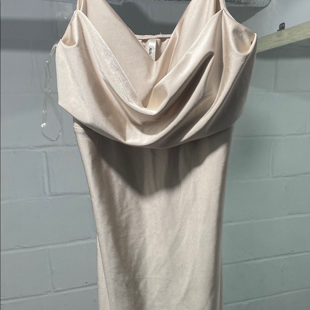 Elegant Cream Draped Women's Dress